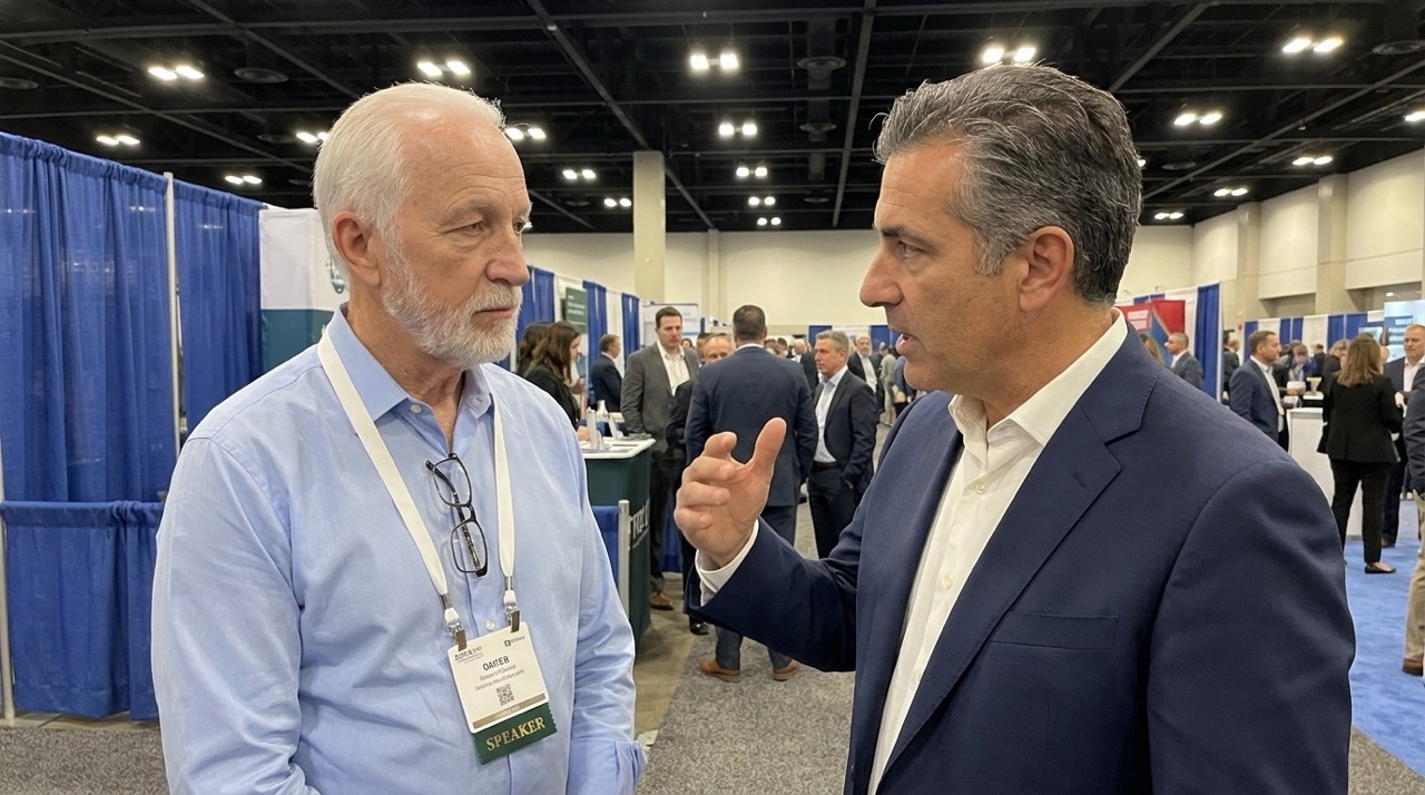 Dr. Rennard being confronted by an industry executive at a conference