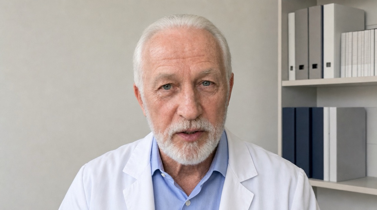 Dr. Rennard speaking directly to the camera from his office